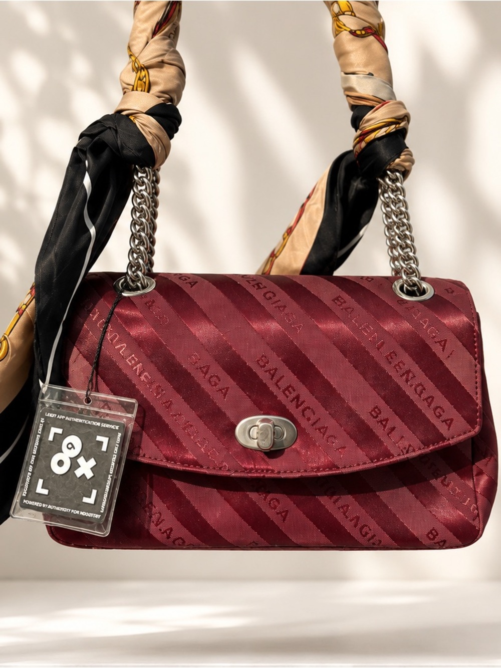 ✨ AUTHENTIC Balenciaga Round S Lock Shoulder Bag w/ Scarf & COA ✨